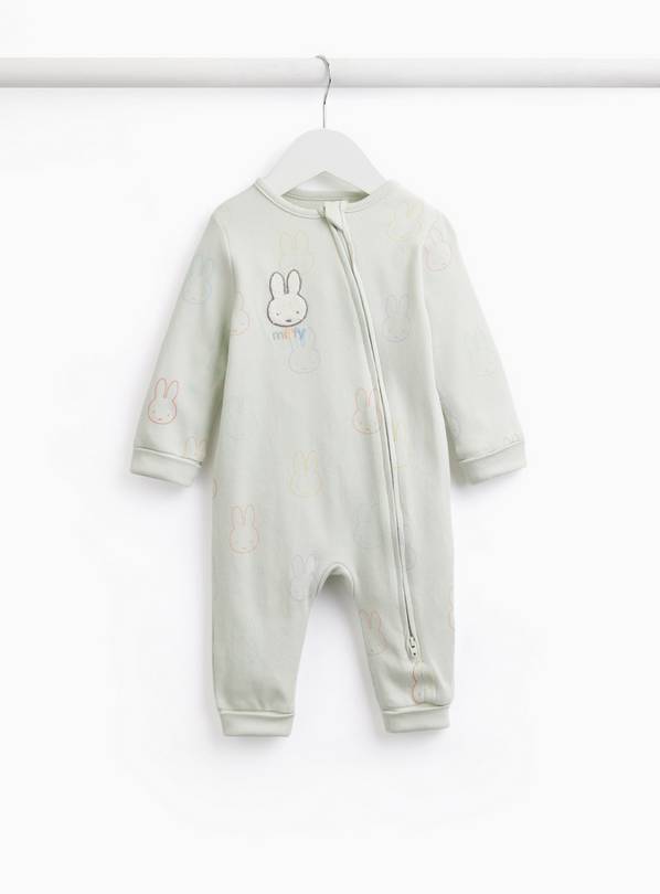 Light Green Miffy Print Ribbed Sleepsuit Newborn